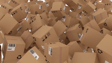 animation eines stapels bewegter mehrerer kartonkisten