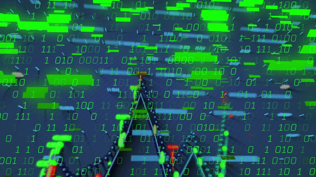 Digital Financial Data Visualization with Rising Stock Market Graph