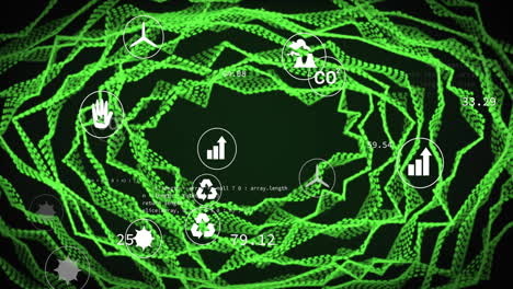 animation of eco icons and network of connections