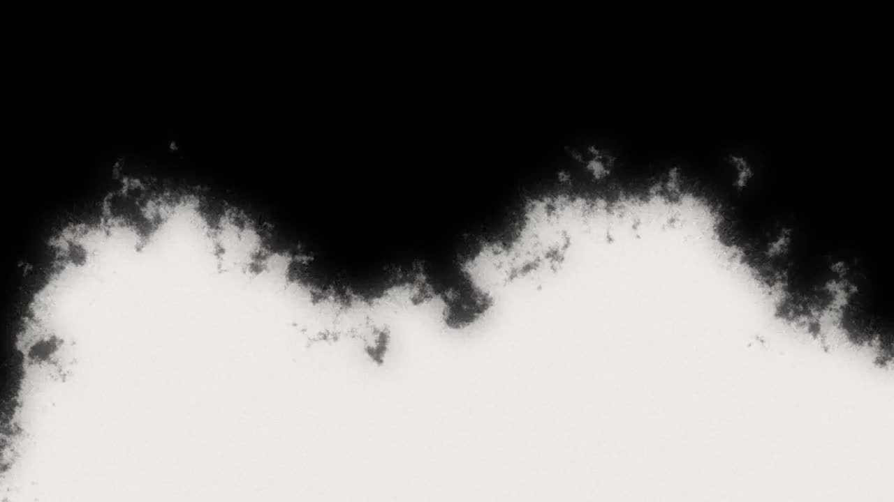Schizzo d'inchiostro astratto per transizione o rivelazione in bianco e nero, loop continuo.