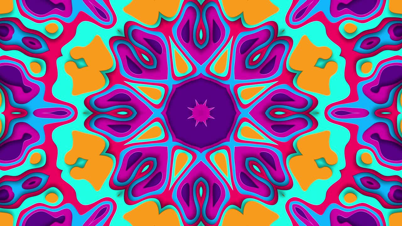 fondo de bucle colorido feliz con efecto caleidoscópico