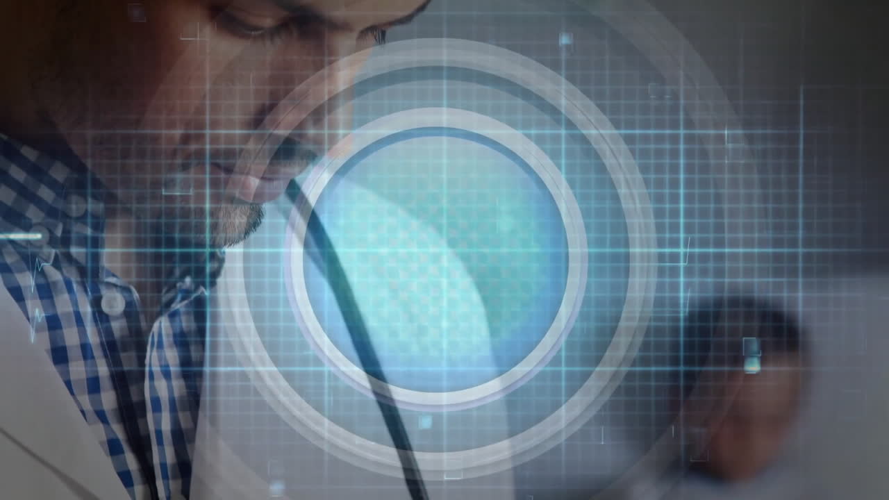 animación de la red de conexiones entre diversos médicos y niños pacientes en el hospital