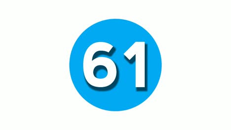 Number-61-sixty-one-sign-symbol-animation-motion-graphics-on-white-circle-blue-background,4k-cartoon-video-number-for-video-elements