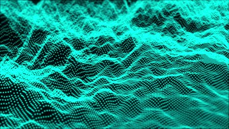 fondo de ondas de puntos abstractos. este gráfico de movimiento está diseñado para digital, tecnología, red y cibernético. tono verde y azul.