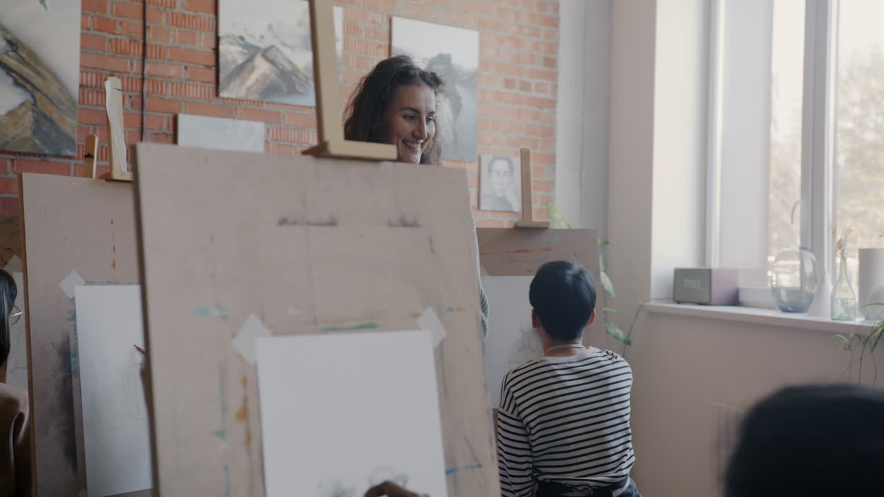 Art Class Portrait Drawing Session