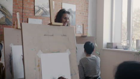 art class portrait drawing session