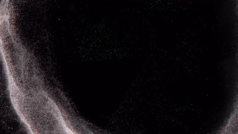 forming abstract shapes, swirling particles in space-themed animation