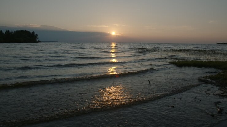 Sunset over a lake