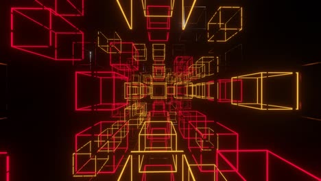 neon cubes tunnel