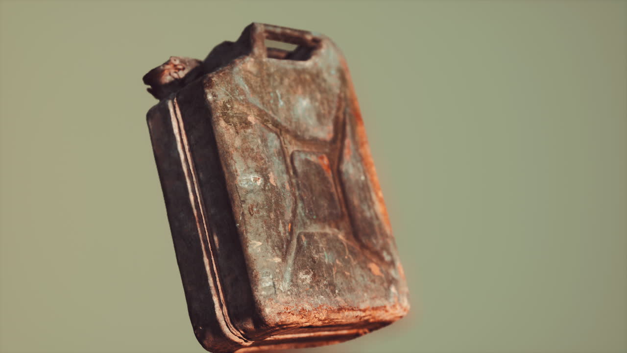 빈티지 군대 얼룩진 연료 제리칸