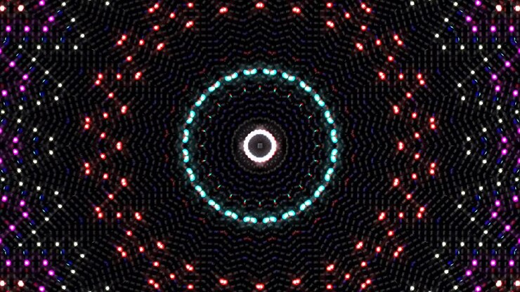 Beautiful abstract kaleidoscope that shines, a radiant light that regulates the subtle movements