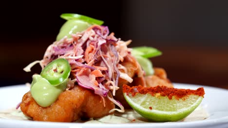 Fried-shrimp-taco-spinning-macro-shot-baja-california-style