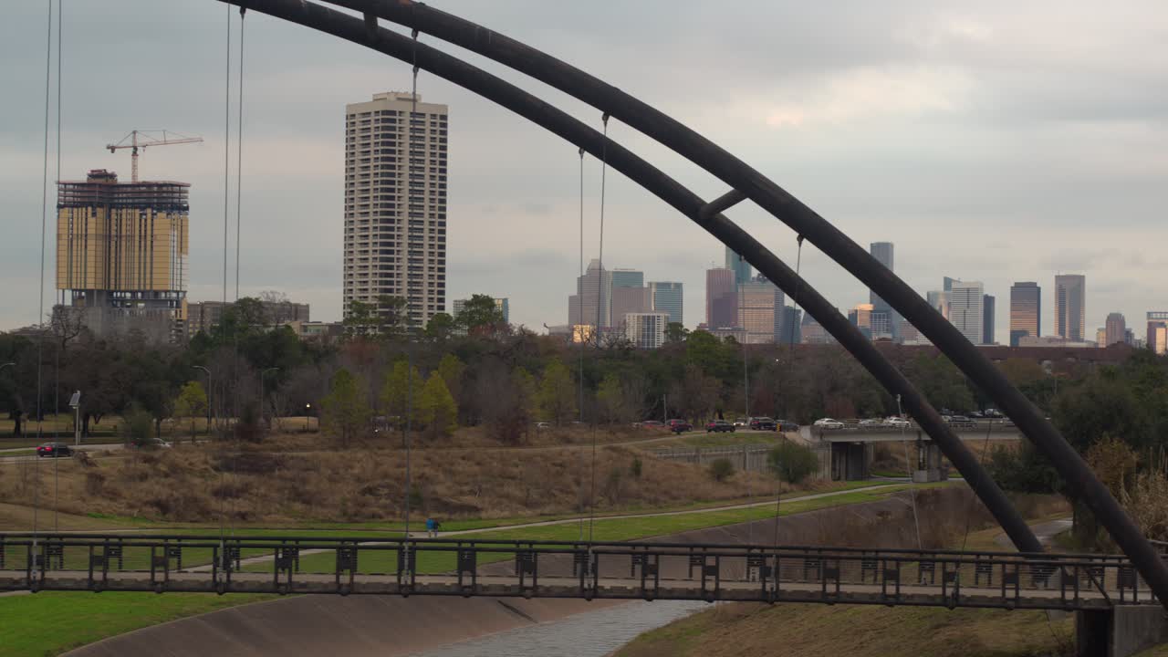 View of downtown Houston, Texas from the Texas Medical Center area Bridge view