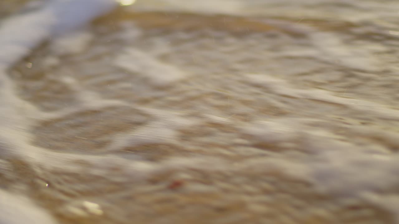 바다 파도 와 함께 모래 해변 에 있는 돌고래 장난감