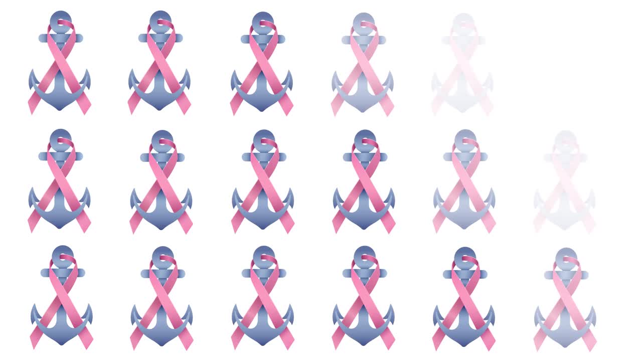 ⁇ 색 배경에 나타나는 여러 개의 분홍색 리본  ⁇ 커 로고의 애니메이션