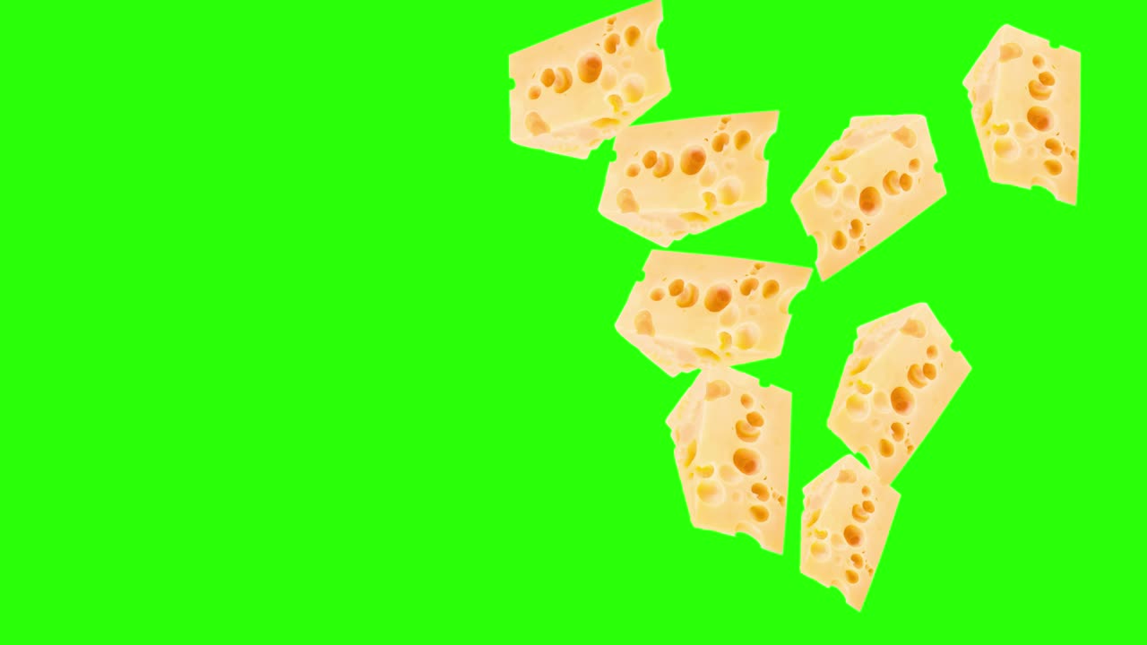 las rebanadas de queso animación elemento de fuente gráfica, clave de croma