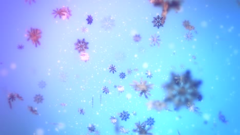 hermoso copo de nieve 3d concepto de animación bucle