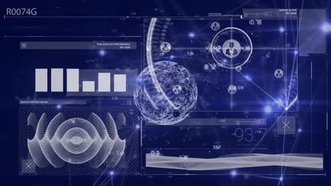 Animation-of-globe-with-icons-and-connections-over-data-processing