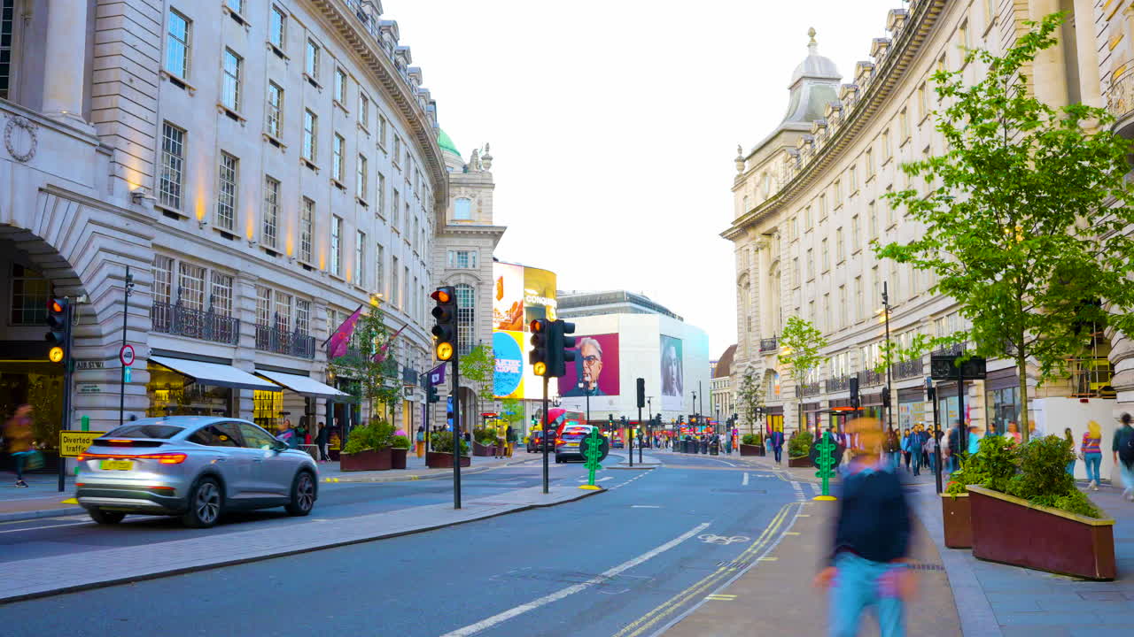 Busy City Street in London