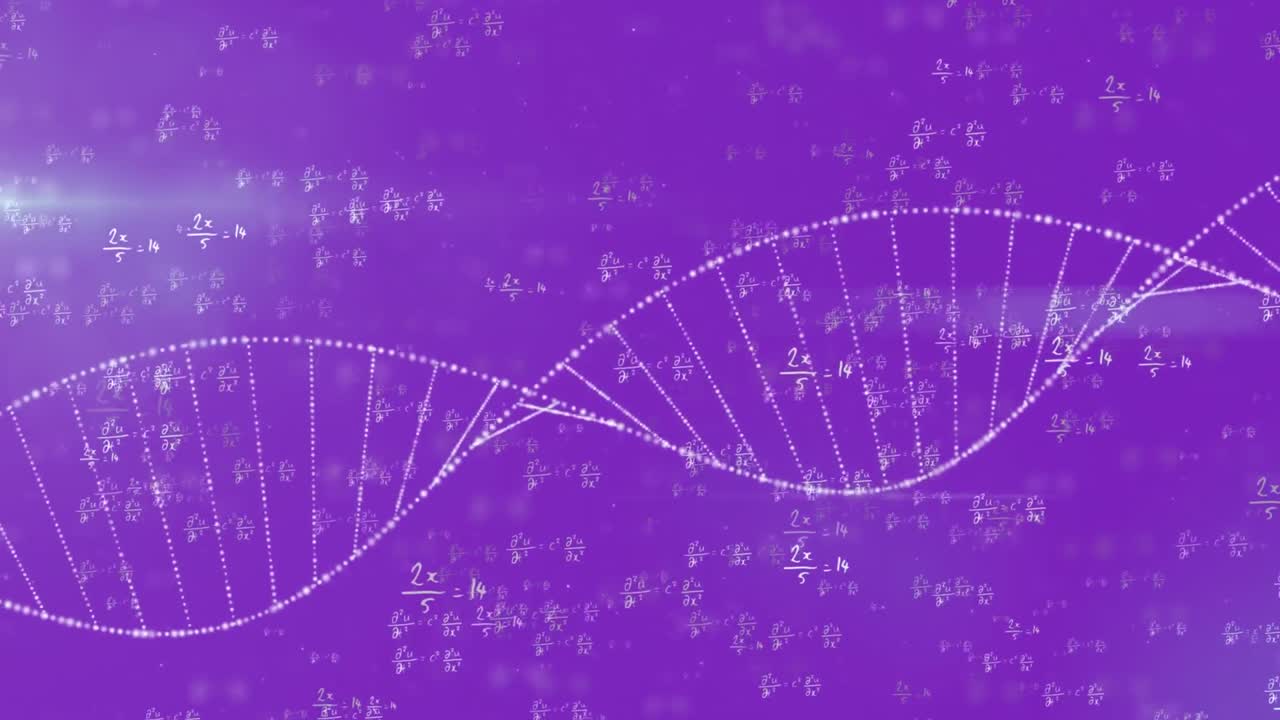 Animation of mathematical equations over dna strand