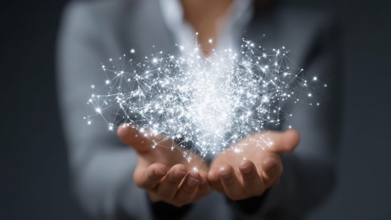 Iluminando Possibilidades: Um Vislumbre do Futuro com Conexões Digitais e Dados, Exibido em Dois Enquadramentos Cativantes de Inovação e Engajamento.