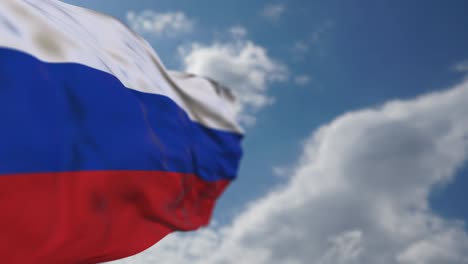 realistic russian flag is waving slowly.