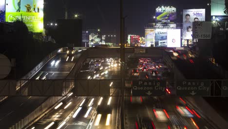 time lapse of the daily traffic opposite direction of busy highway transportation of carlos p