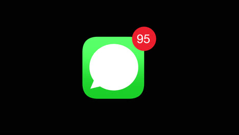 mobile chat app icon displays rising notifications for missed messages