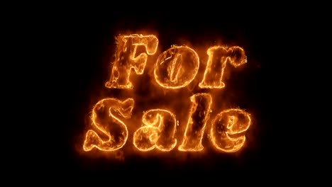 para la venta palabra animada caliente quema ciclo de llama de fuego realista.