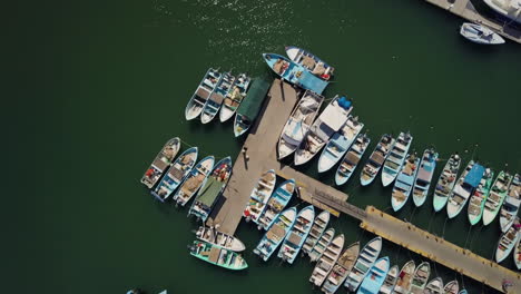 aerial of boat marina in mexico