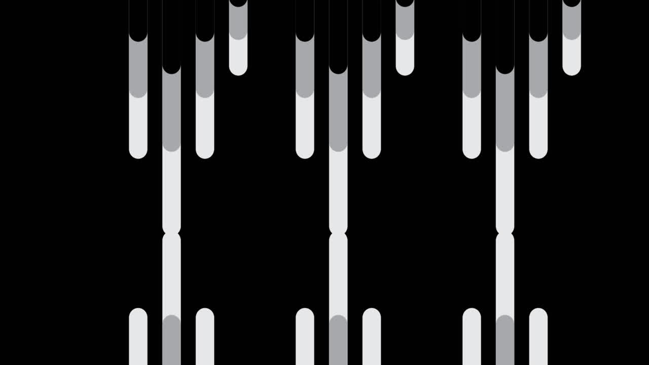 Digital animation of white and grey multiple lines moving against black background