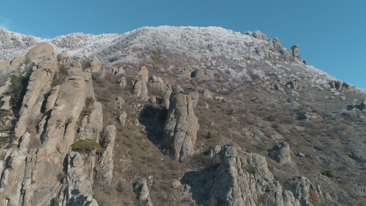 picos de montañas nevadas y terreno rocoso
