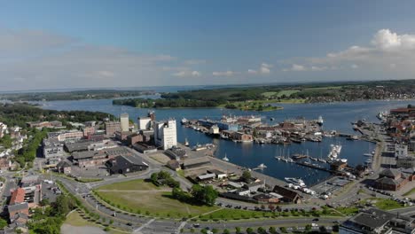 Drone-footage-of-Svendborg-in-Denmark