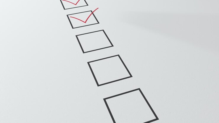 Checklist a red pencil will tick in black squares
