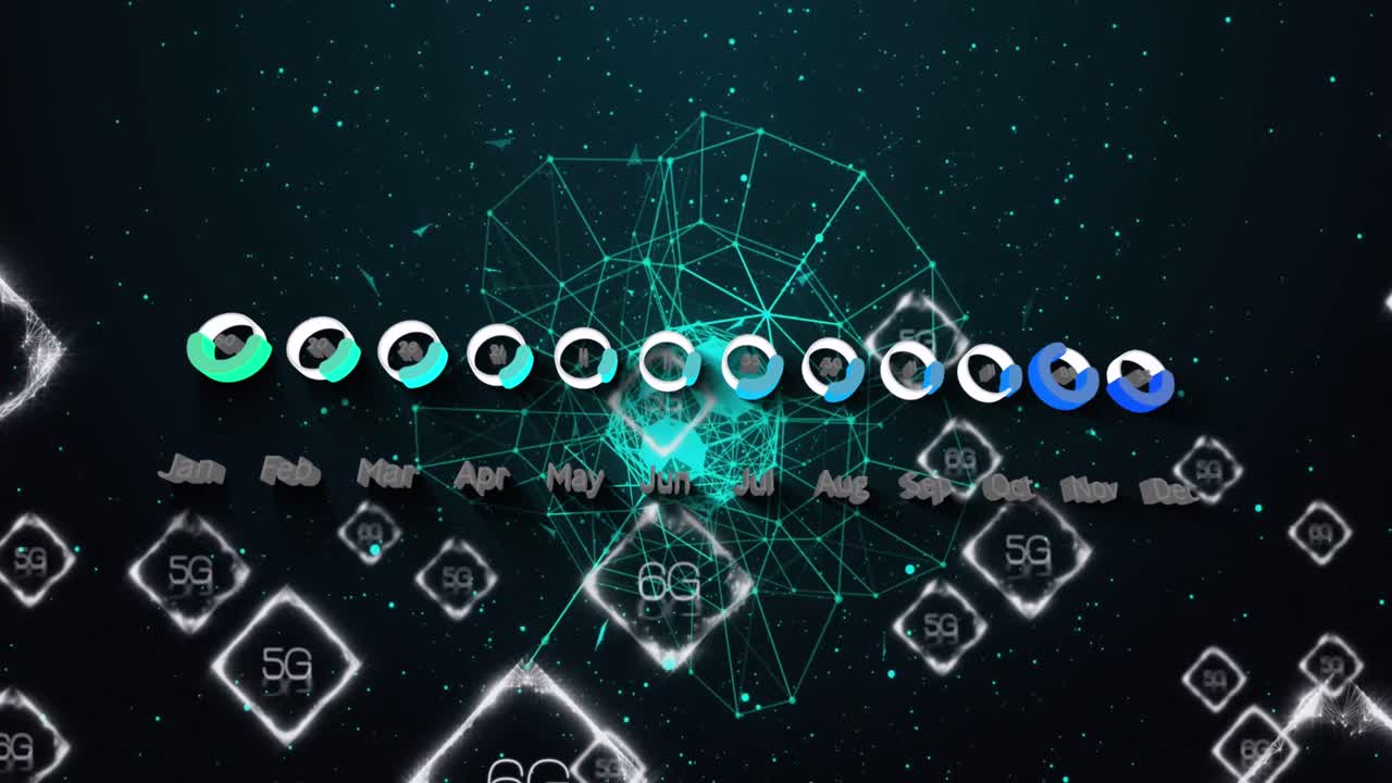 그림, 아이콘, 6g, 검은 바탕에 연결의 애니메이션