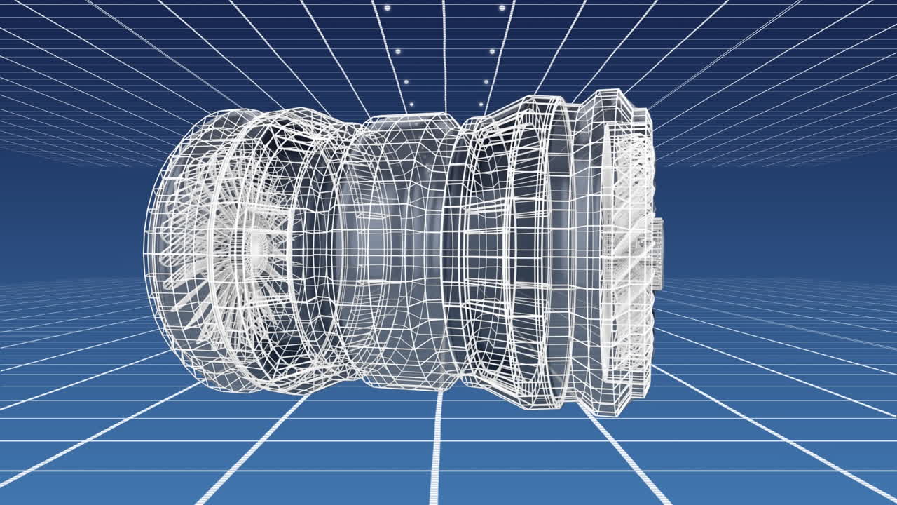 Digital 3D model of a plane turbine