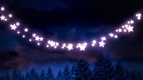 String of fairy lights at night