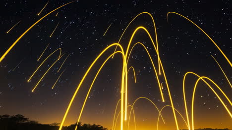 dynamic light trails and starry night