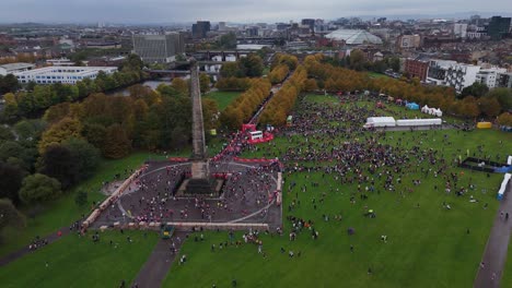 aerial view, glasgow green, nelson monument, great scottish run finish