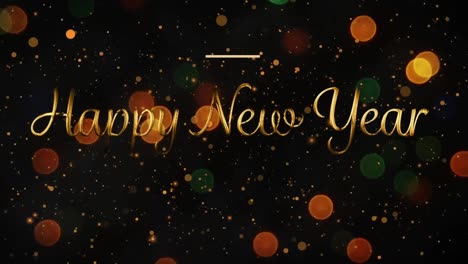 Animation-of-happy-new-year-text-over-flickering-bokeh-lights