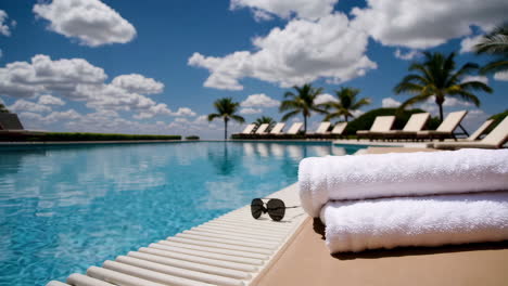 luxury resort poolside scene