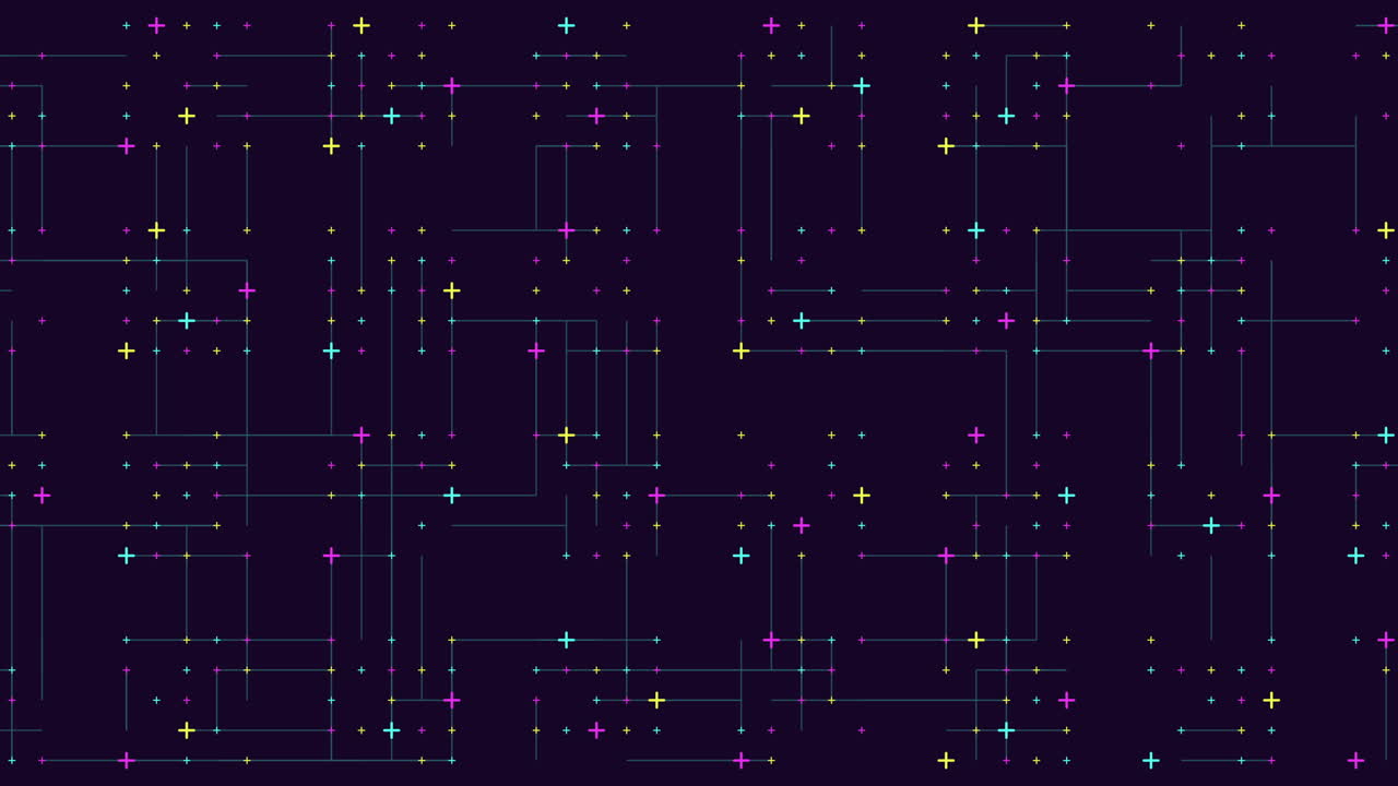 어두운 공간에 작은 십자가와 선을 연결