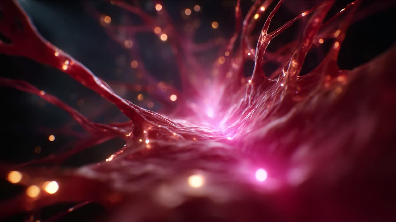 Exploring the Intricate Networks of Neural Structures: A Close-Up View into Vibrant, Light-Drenched Biological Pathways and Their Dynamic Interactions