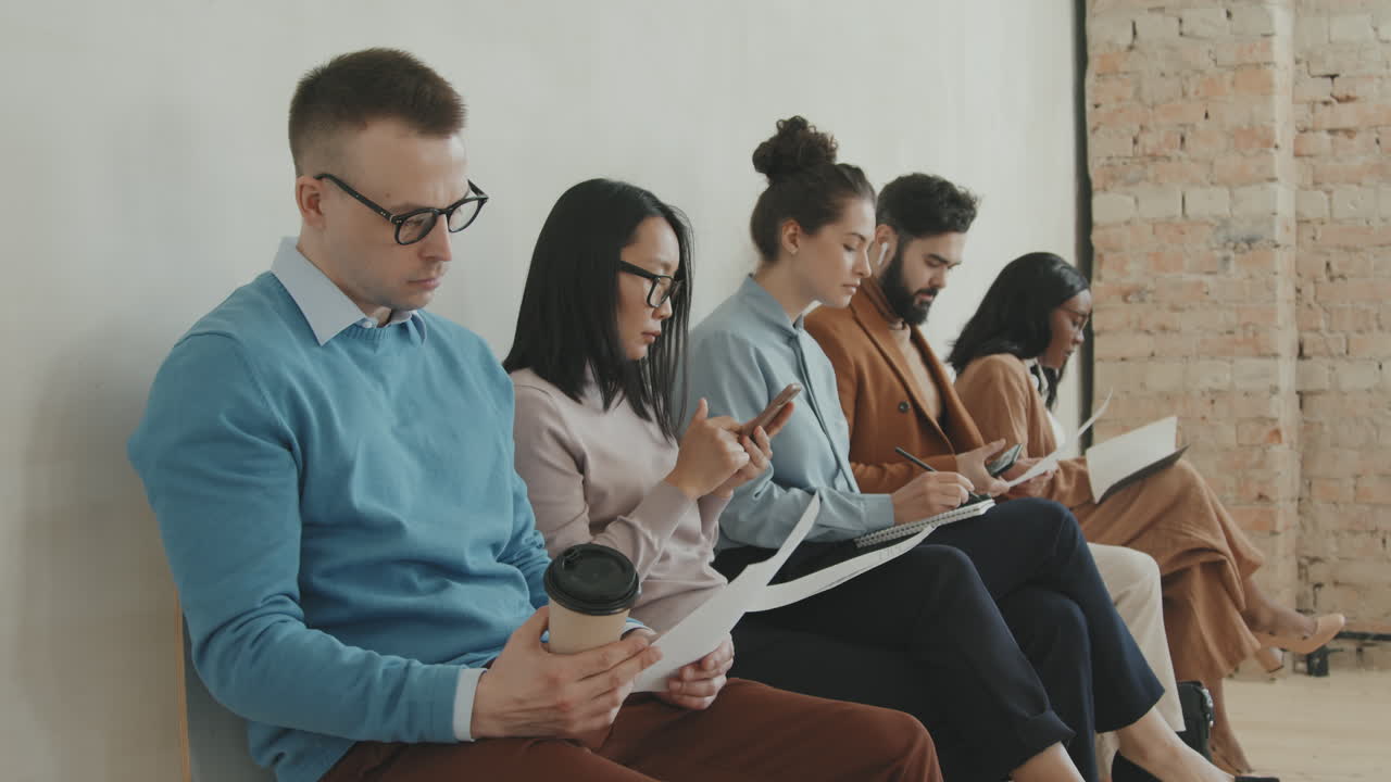 Various People Waiting for Job Interview