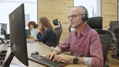 office worker in a call center