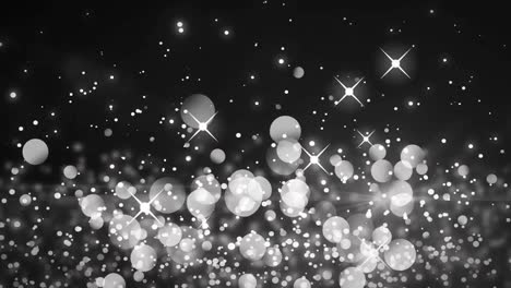 destellos blancos y manchas brillantes que se mueven contra un fondo púrpura
