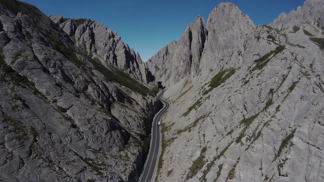 Mountain Road Through a Dramatic Valley