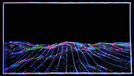 animación de la cuadrícula del paisaje del ciberespacio