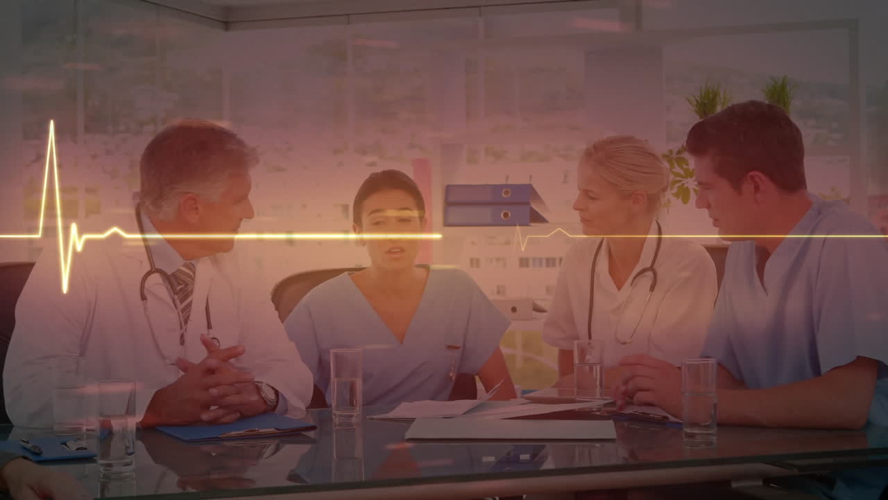 다양한 의사들에 대한 심박수 모니터의 애니메이션