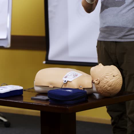 training dummy used by paramedic trainees. special dolls for medical trainings. seminar for medics